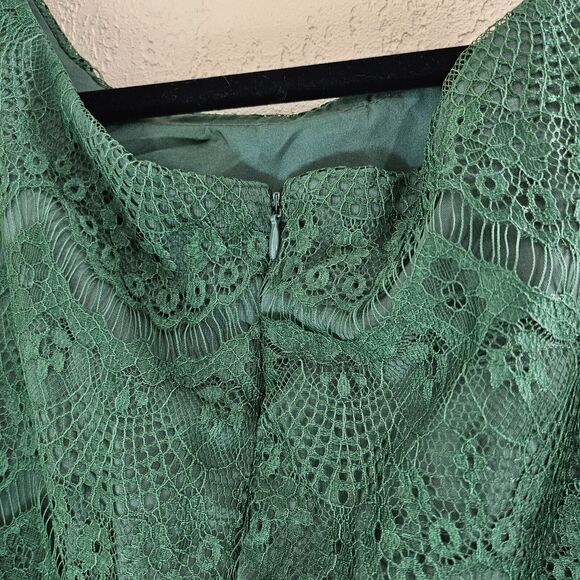 Make You Pretty brand womens lacy short sleeve top emerald green NWT size 16W - Picture 3 of 6